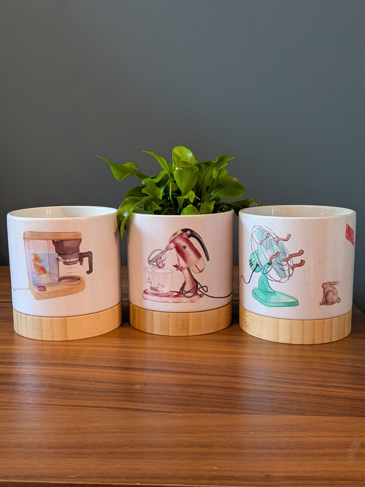 Fan Club - ceramic planter pot