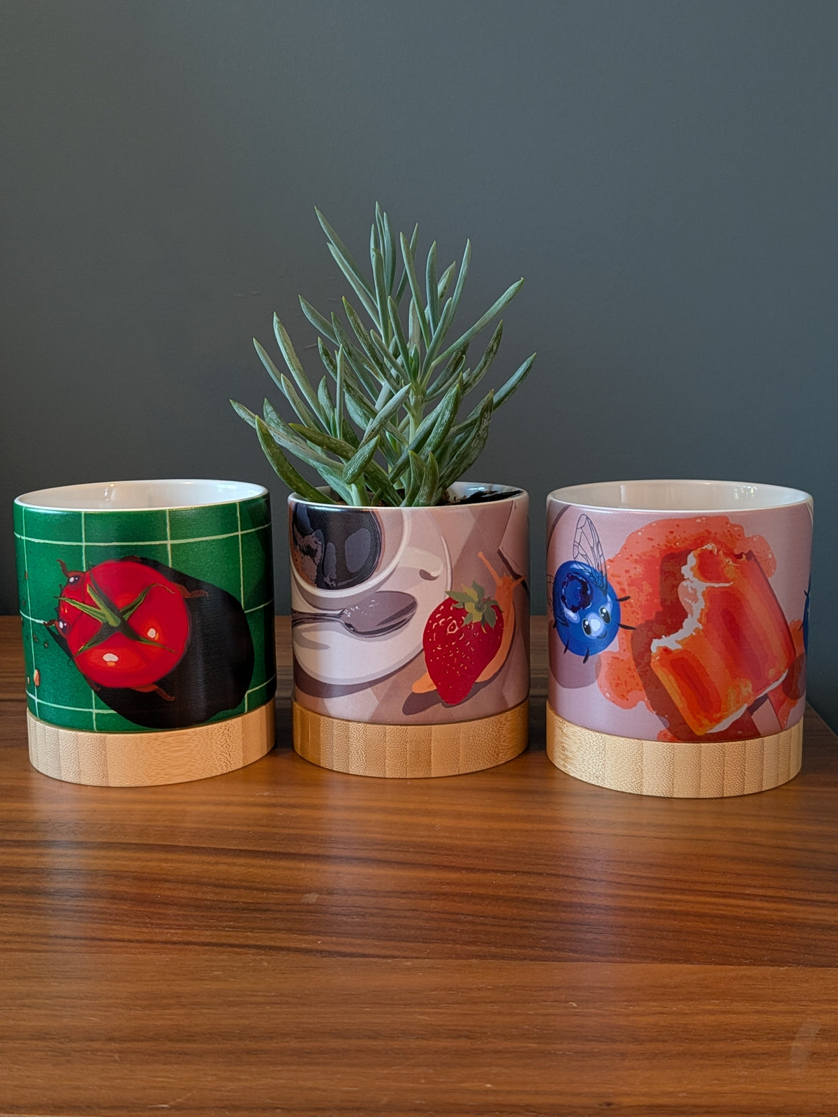 Snailberry Cafe - ceramic planter pot