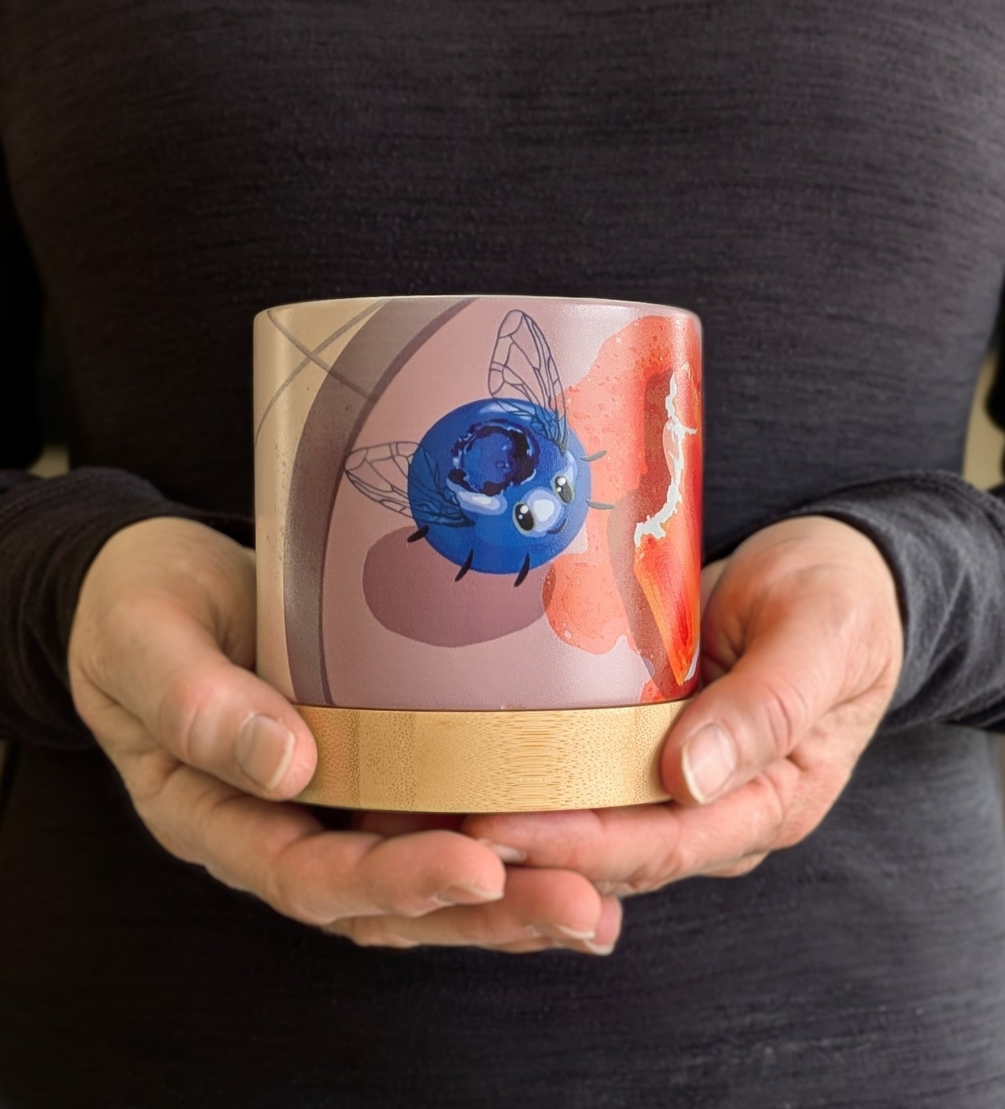 Bluesicle Buzz - ceramic planter pot