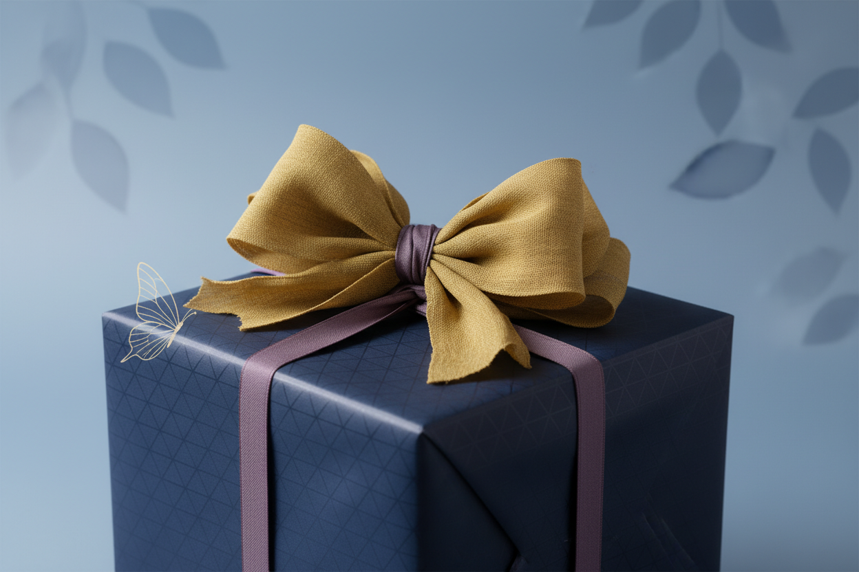 keep the gift and butterfly exactly as is but soften the background color